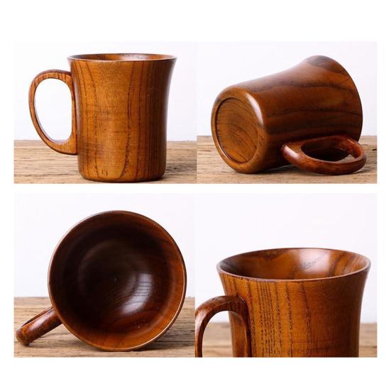 Wooden Water Cup Teacups Coffee Mug Vintage Drinking Cup for Tea Wine