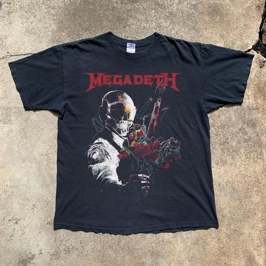 Megadeth Vic Rattlehead & Roses Black Unisex T-shirt Size S-5XL