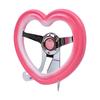 TIYPEOR Car Steering Wheel, 13" 320mm, Pink and White Gradient Heart Design, Electroplated with Bracket, for Car Tuning, Racing, and Simulators