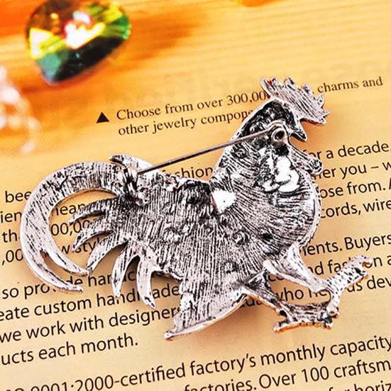 Креативная брошь в форме большого петуха, ювелирная булавка для вечеринки, рождественский подарок