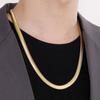 Gold Plated Stainless Steel Choker Necklace for Men 60CM Long 8MM Snake Bone Link Chain Men's Necklaces Jewellery Accessories