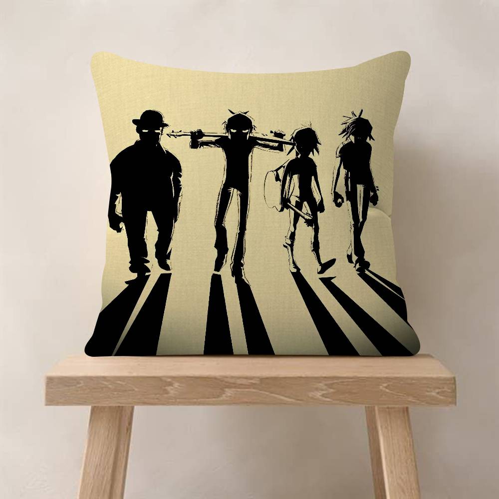 Retro Music GGorillazS Pillow Cover Sofa Cushion Cover Home Room Decoration Children Gift