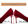 813-13 High-heeled wedding shoes women's thin heels 2025 new Xiuhe bridal shoes pointed head shallow mouth square buckle wedding shoes