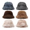Зимняя шапка-ведро однотонная утолщенная мягкая плюшевая теплая