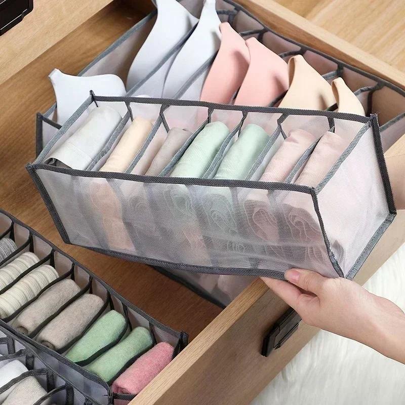 Closet Organizer Underwear Organizer Socks Home Separated Underwear Storage Box For Wardrobe Clothes Bra Socks Organizers