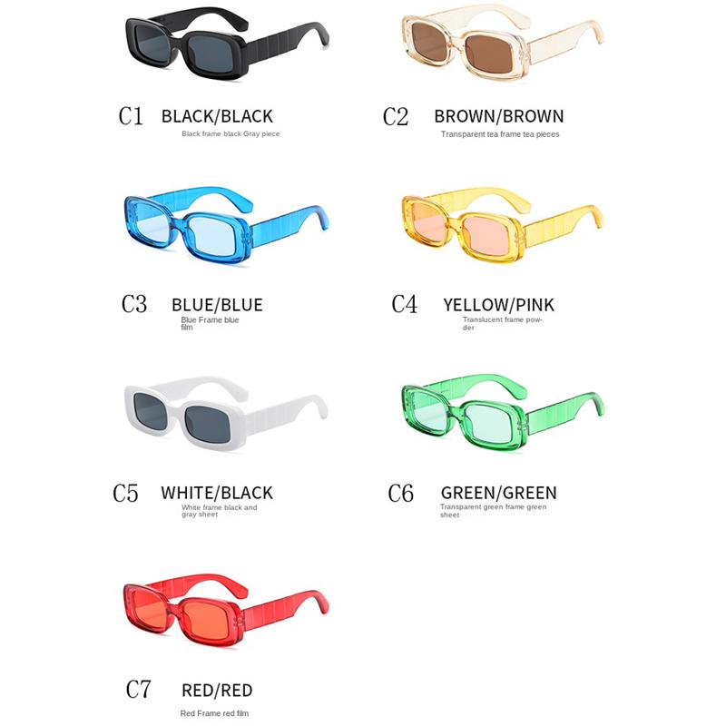 Women Square Colorful transparent Sunglasses Fashion Jelly Color Hip Hop Sunglasses Ladies classic Wild outdoor Shades Rectangle Sun Glasses