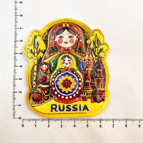 Русские наклейки на холодильник Москва Ст. Собор Василия Блаженного Матрешка Трехмерные Магнитные Наклейки Памятные Сувениры для Путешествий