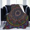 Mandala Throw Blanket Purple Mandala Flannel Throw Blanket for Women Soft Lightweight Air Conditioner Blanket for Bed Sofa Couch