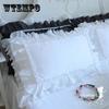 Two-pack Princess Lace Cotton Pillowcases Double Ruffle Pillowcases