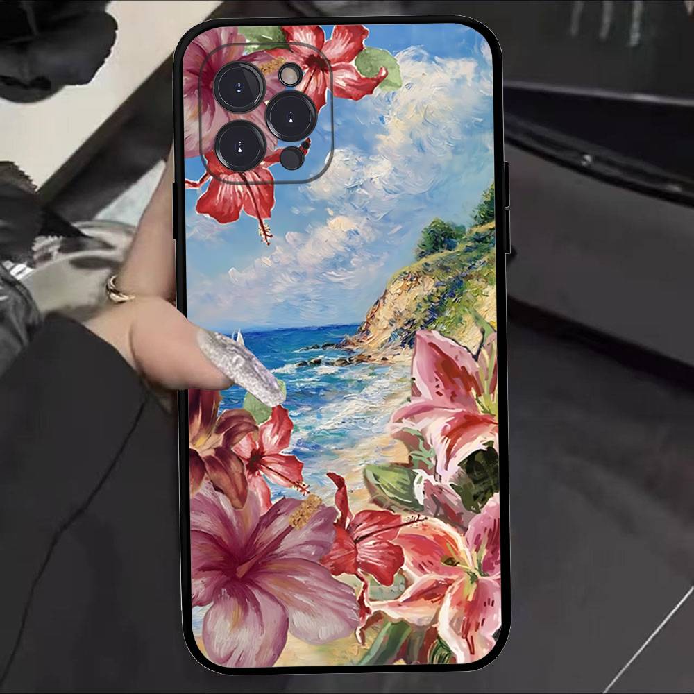 Чехол для телефона с рисунком цветов лилий для iPhone 17 16 15 14 11 12 13 Mini Pro XS Max Plus Funda Shell