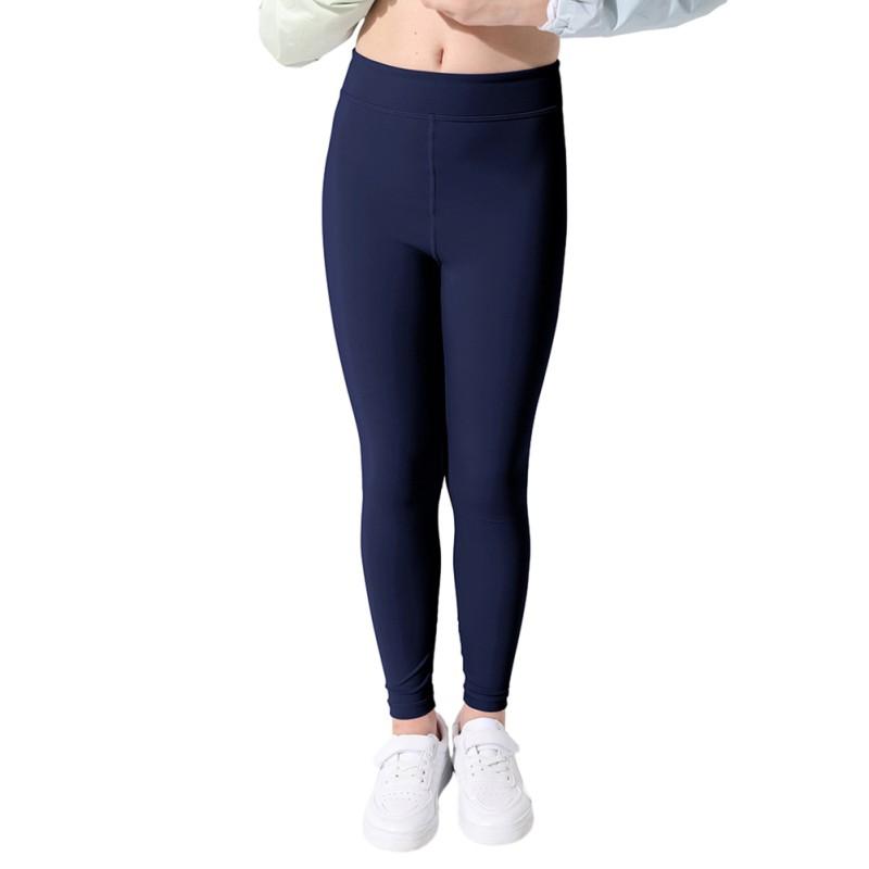Спортивные леггинсы для девочек 4–9 лет, однотонные эластичные штаны для йоги