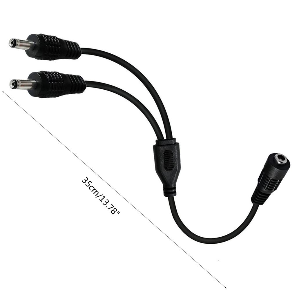 3.5x1.35mm Splitter Charging Cable One Female To Two Male Connector for LED Lights Cameras and More 35CM