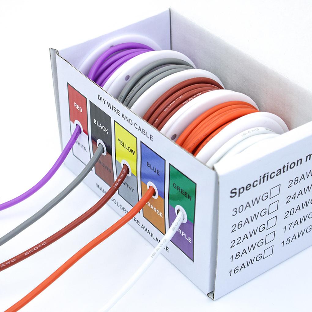 50 м 30AWG DIY Электрический провод 5 цветов в ассортименте Упаковка Луженая медь Многоцелевой Кабель с защитой от истирания Товары для дома