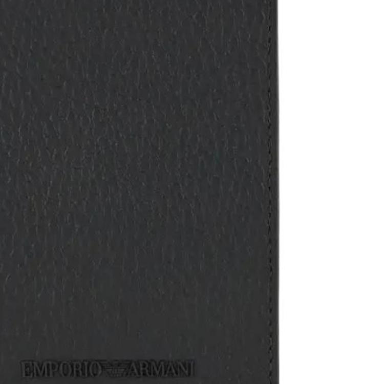 Emporio Armani Складная многослойная визитница Кожаный кошелек Мужской кошелек Черный EM000957AF13396UC001