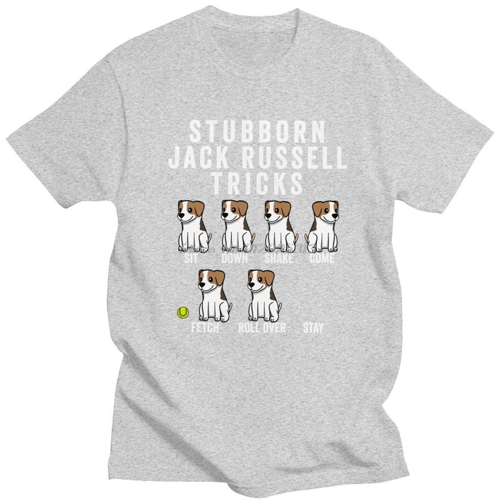 Мужская ретро футболка с упрямым джек-рассел-терьером, футболка с коротким рукавом, хлопковая футболка с принтом, забавные футболки с собаками, топ свободного кроя