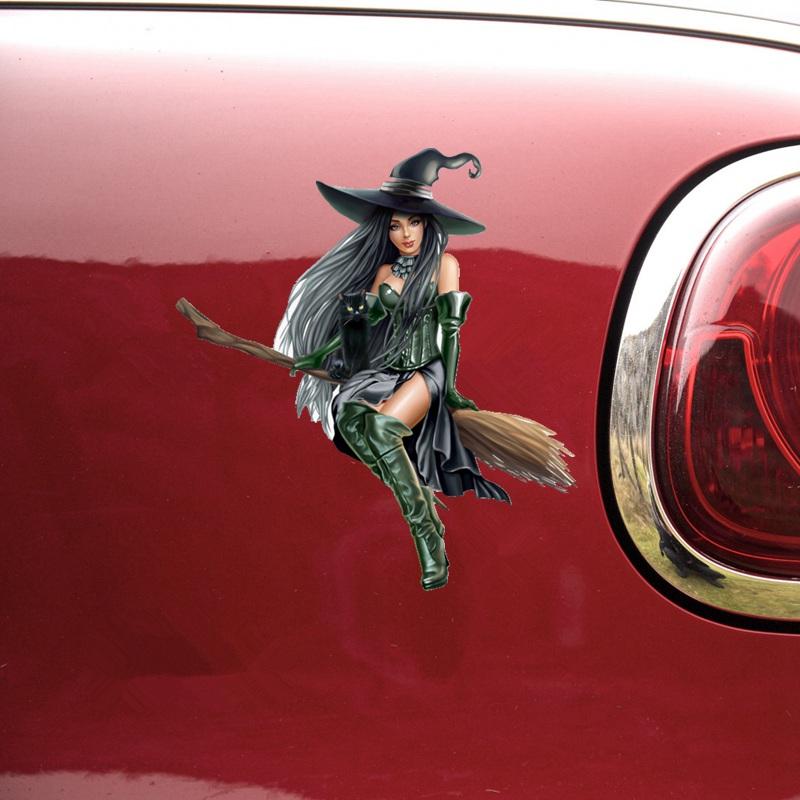 Tri Koshki KCS237 фэнтезийная ведьма Хэллоуин наклейка на автомобиль ПВХ разноцветные наклейки аксессуары для мотоциклов наклейка на автомобиль ноутбук чемодан