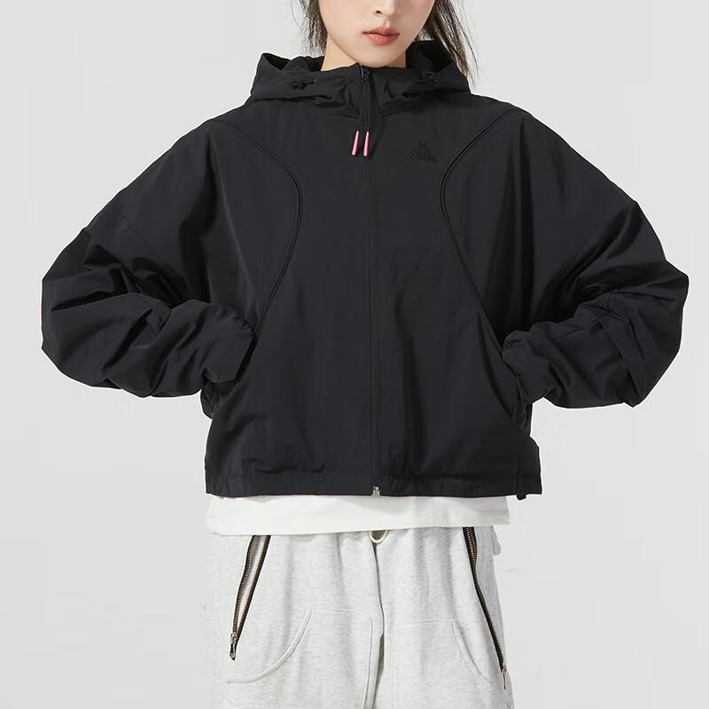 adidas Сплошной цвет для бега, фитнеса, тренировок, повседневная флисовая куртка, женские куртки, черный IP7035