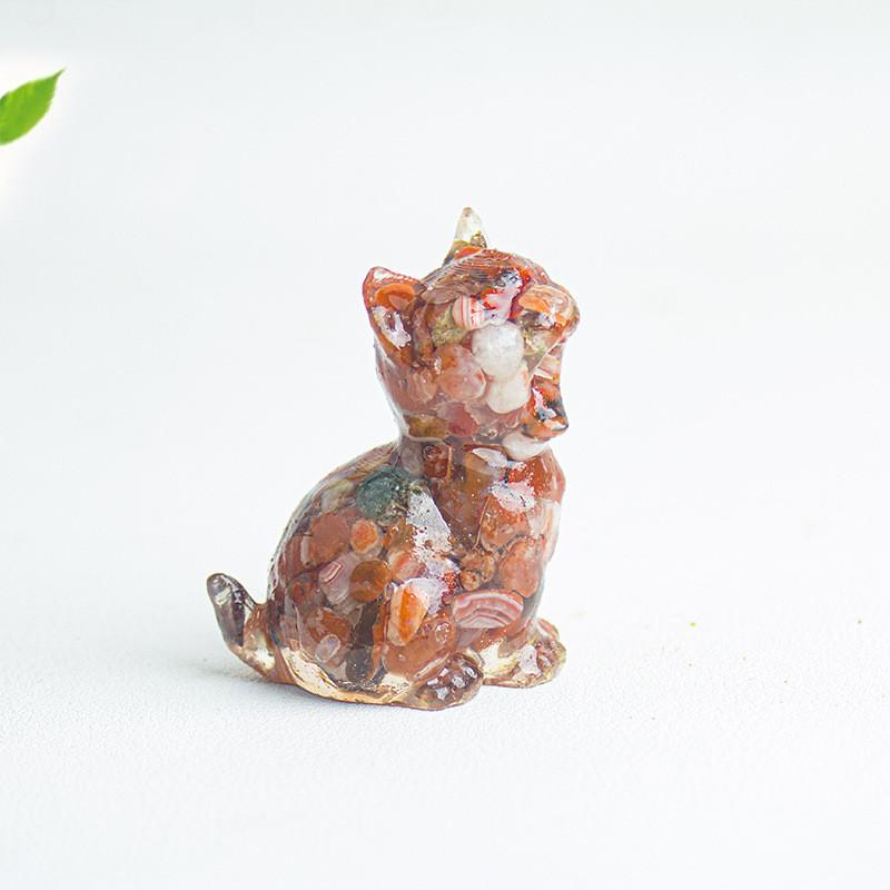 Water Crystal Resin Cat Figurine Office Home Decor Hatching Animal Tabletop Ornament For Gift