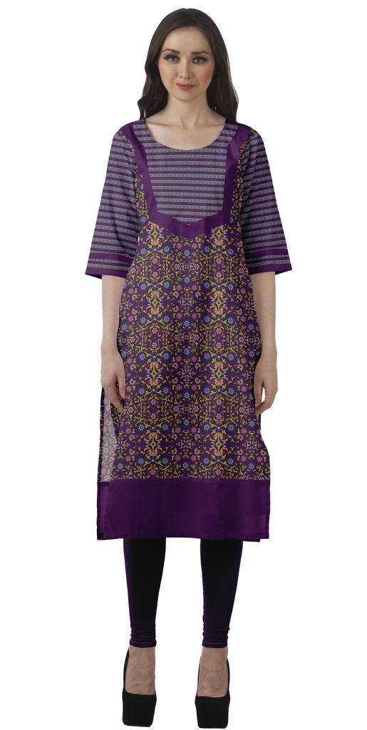 Moomaya Дизайнерская прямая женская туника Kurti с принтом, длинная индийская туника