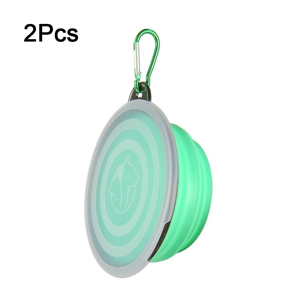 Silicone Collapsible Dog Bowl Large Capacity with Cover and Hook Dog Food Water Basin Space Saving Pet Water Food Dish