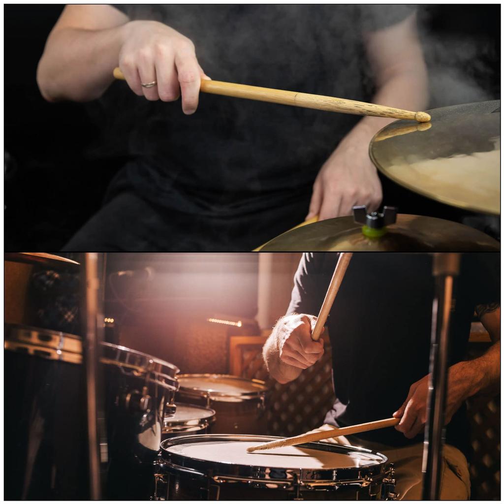 PATIKIL 5A Metal Drumsticks, Non-Slip Drumsticks for Jazz Drums, Electronic Drums, Percussion Instruments, Gold, 1 Pair