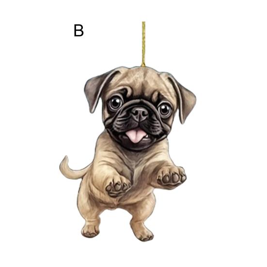 Акриловый подвесной орнамент в виде собаки с кулоном и шнурком, легко подвешивается, креативный
