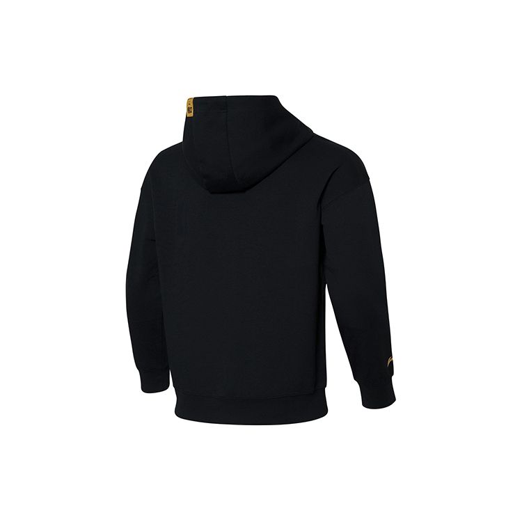 Li Ning Table Tennis Series Fun Print Thick Pullover Sports Hoodie Unisex Hoodies Black AWDR747-3