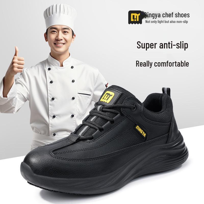 Мужская профессиональная нескользящая водонепроницаемая обувь для шеф-повара: Масло- и пятностойкая кухонная защитная обувь