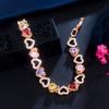 CMM Элегантный золотой цвет Love Heart Цирконий Теннисный браслет