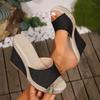 Fashion Women Wedges Slippers 2024 Summer New High Heels Women Sandals Shallow Outdoor Beach Platform Slippers Comfortable Slides Women