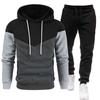 Men's Tracksuit Casual Jogging Suit Outdoor Set Hoodies + Sweatpant 2pcs Fashion Warm Contrasting Colors Sportswear