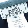 Excellent HERMES beret Saint Honor Serie Metal Lining HPattern Hat Blue gray cashmere 58 Used