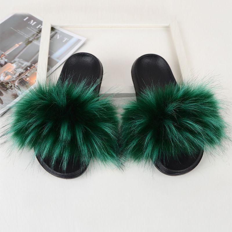 Cozy Girls Home Outdoor Slides With Soft Fur Decoration And Furry Design