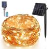 Waterproof Outdoor LED Solar Copper Wire Fairy String Lights - Colored, Christmas Holiday Decorative Lights