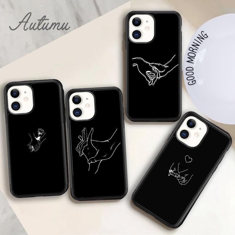 Минималистичный чехол для телефона с парой рук для iPhone 11 12 13 14 Pro Max mini X XR XS SE 2020 6S 7 8 Plus Samsung S21 S22