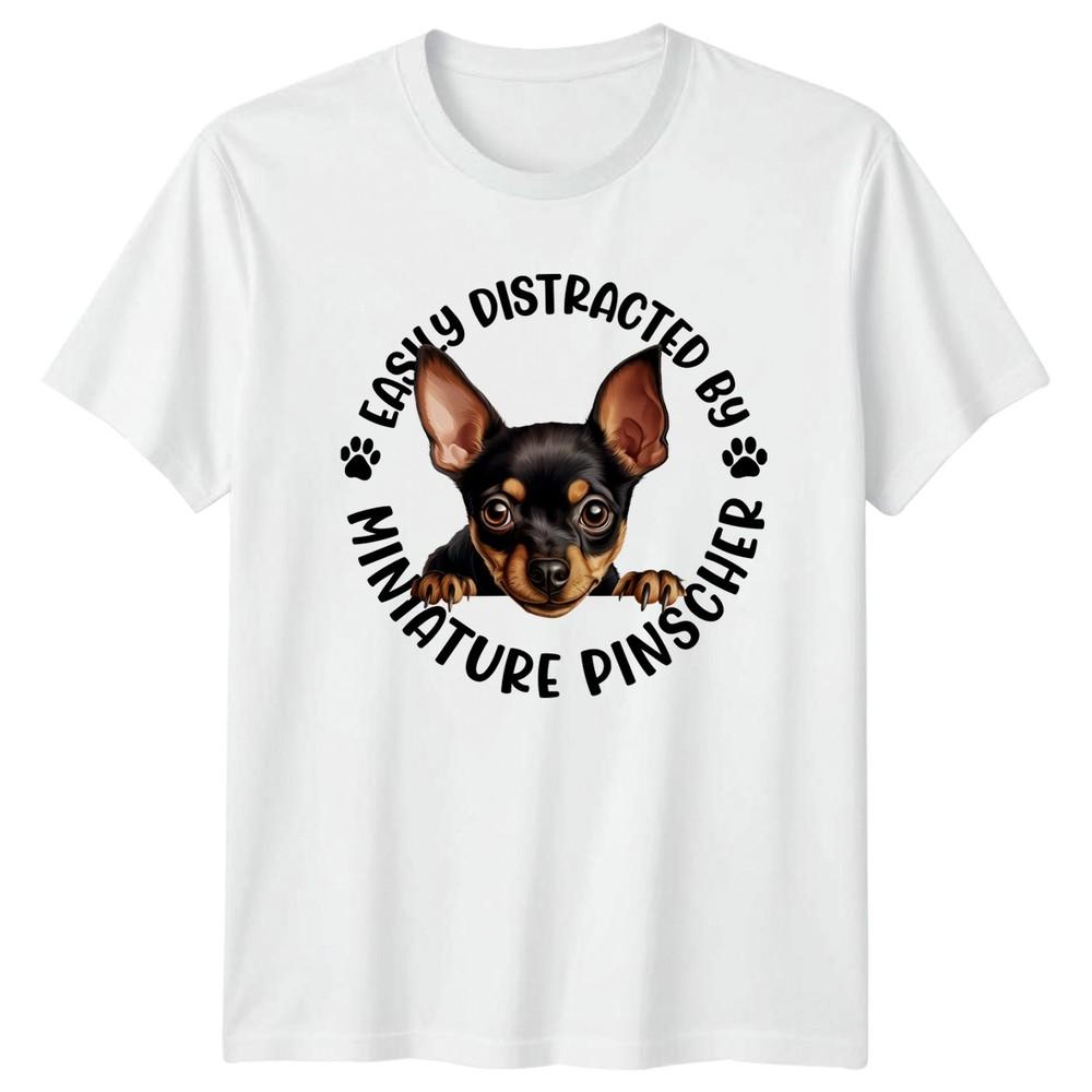 Easily Distracted By Miniature Pinscher Dogs Unisexs TShirt Unisexs Tee Graphic Top