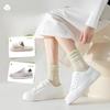 Летние носки для женщин, высокие, тонкие, дышащие, кружевные бесшовные хлопковые носки, однотонные сетчатые влагоотводящие женские носки