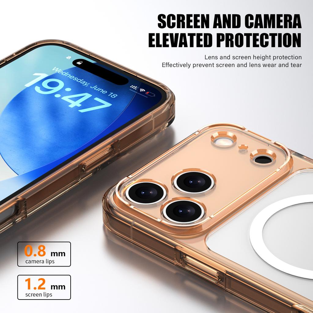 For iPhone 17 Pro Max Case Compatible with MagSafe Precise Cutouts TPU+PC Clear Phone Back Cover