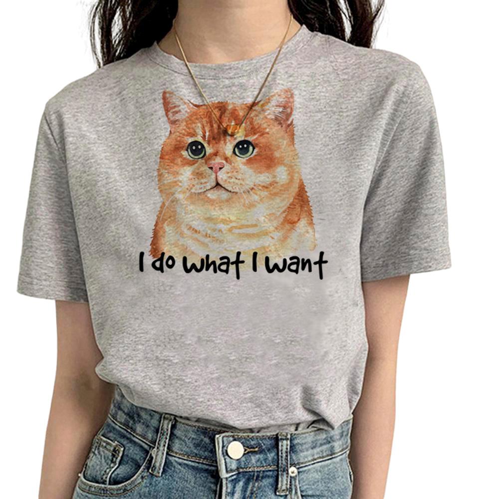 Funny Cat T Shirt Unisex Comic Tee Girl Funny Clothing