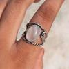 Rose Quartz Gemstone 925 Sterling Silver Plated Adjustable Ring Jewelry NST-J2H11479