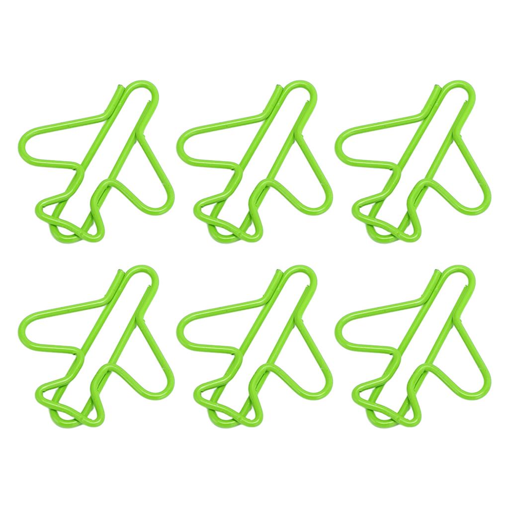 100Pcs Cute Paper Clips Plane Shape Design Covered Wire Bright Color Paperclips for Scrapbook Card Papercraft