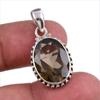 Natural Smoky Quartz Gemstone Handmade 925 Solid Silver Gift Pendant 1.25" D1p51