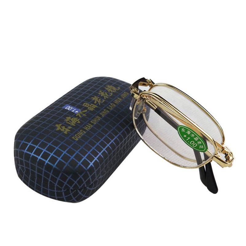 Складной металлический полнокадровый футляр для очков для чтения, очки от +1,00 до +4,00, 1 комплект