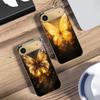 Теплый пламенный бабочка для iPhone 17Pro Max 16 17 Pro 15 Pro 14 13 Plus 12 Mini 11Pro Max XR 16E 17Air Золотой стеклянный чехол для телефона