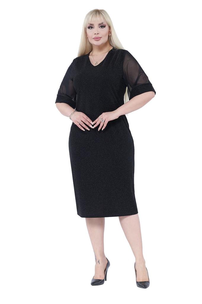 Женское платье большого размера. Блестящее стильное платье больших размеров 21B-2305.