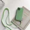 A 05 05S 54 25 Crossbody Necklace Strap Cord Lanyard Liquid Silicone Case For Samsung Galaxy A14 A54 A34 A24 A12 5G Back Cover