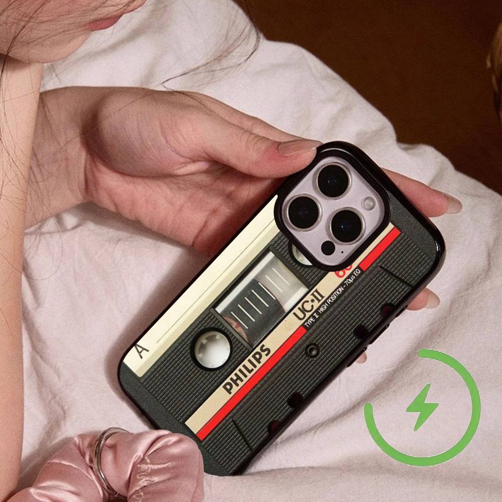 Винтажная Кассетная Лента Ретро Стиль Magsafe Для IPhone Чехол для Телефона 17 Air 16 15 14 Plus 13 12 Mini 11 Pro Max Тонкая Магнитная Крышка
