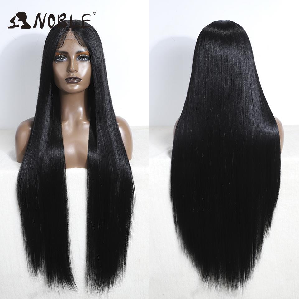 Noble Lace Wigs For Women Long Straight Synthetic Lace WIg 36 Inch Ombre Blonde Lace Wig Cosplay Blonde Wig Synthetic Lace Wig