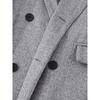 Women's Gray Long Sleeve Winter Woolen Coat