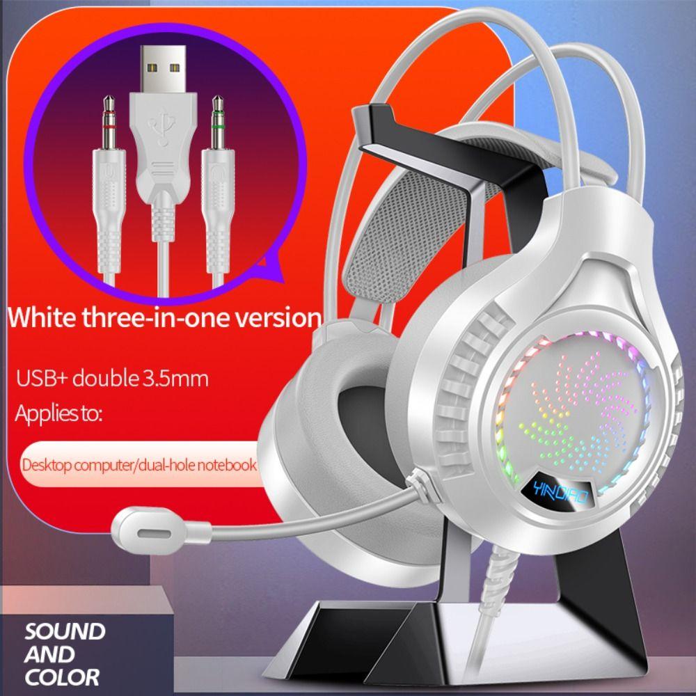 Большие проводные игровые наушники с амбушюрами для компьютера/ПК/геймера/мобильного телефона/ноутбука